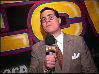 ECW - Raven's infamous SQUEEKY desk promo.