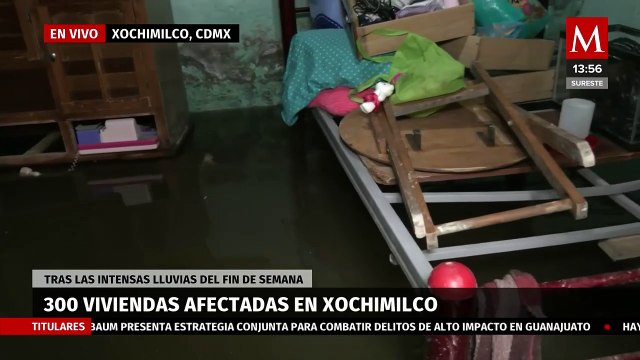 300 viviendas fueron afectadas en Xochimilco por intensas lluvias