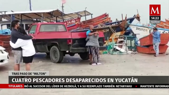 Familiares y amigos buscan a pescadores desaparecidos tras paso del huracán 'Milton' en Yucatán