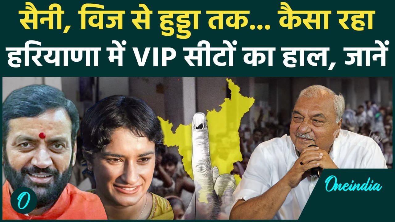 Haryana Election Result: हरियाणा में BJP जीती Congress हारी, VIP सीटों का कैसा हाल | वनइंडिया हिंदी