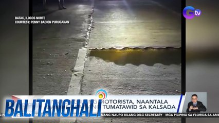 Biyahe ng ilang motorista, naantala dahil sa sawang tumatawid sa kalsada | Balitanghali