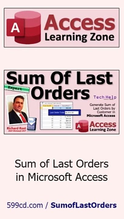Generate Sum of Last Orders by Customer in Microsoft Access