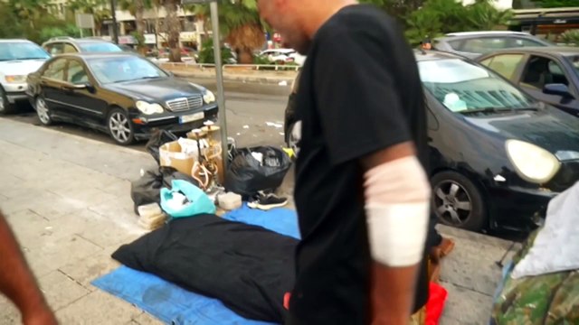 Footpaths and public squares of Beirut fill with families fleeing invasion