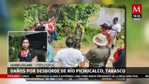 Se desborda el río Pichucalco, en Tabasco, a causa de las lluvias del huracán 'Milton'