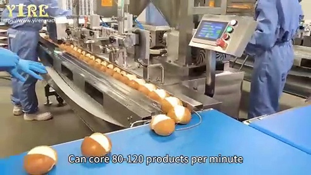 上注式面包双色注心机带LOGO英文Double color bread filling machine with top filling