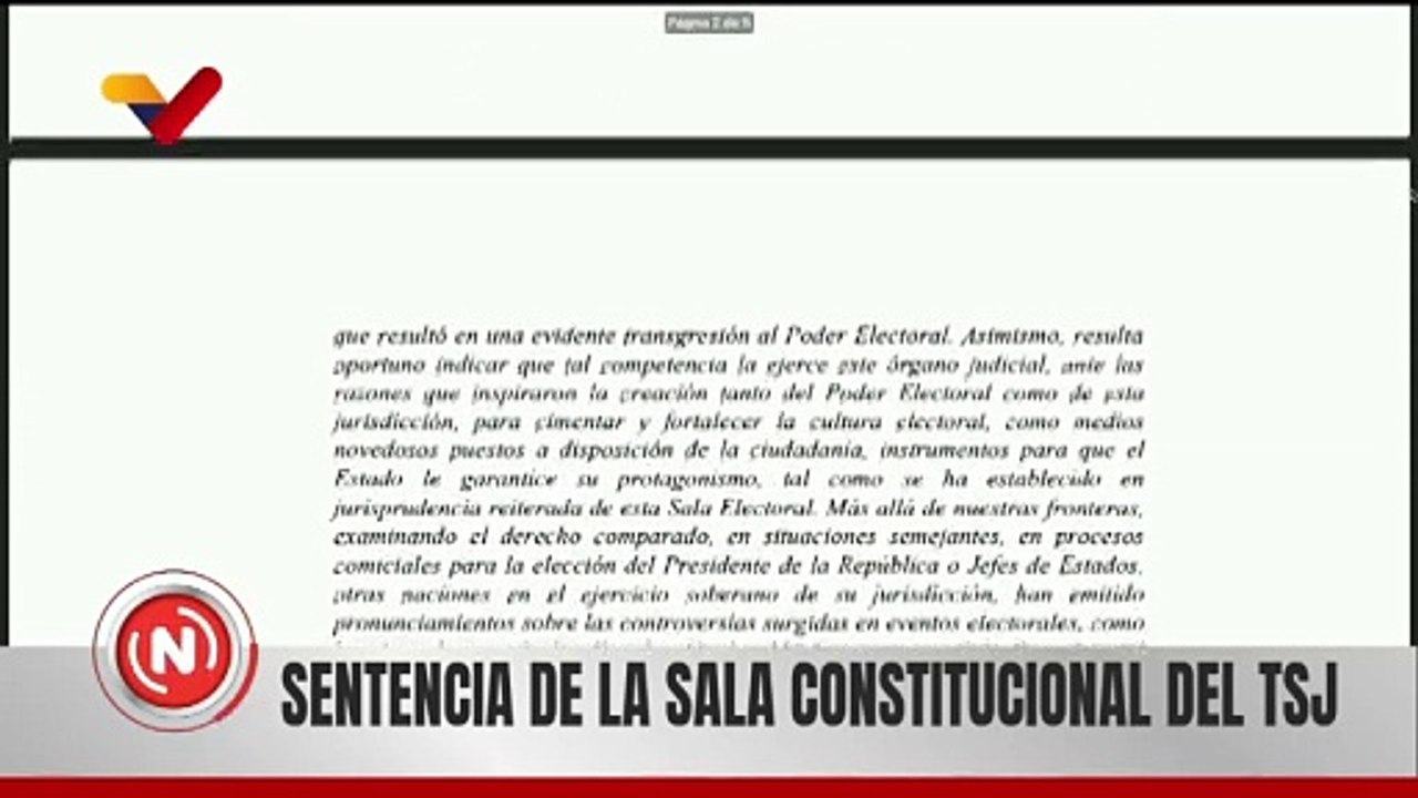 Comunicado| Sala Constitucional del TSJ ratifica de forma inobjetable el resultado electoral del 28J