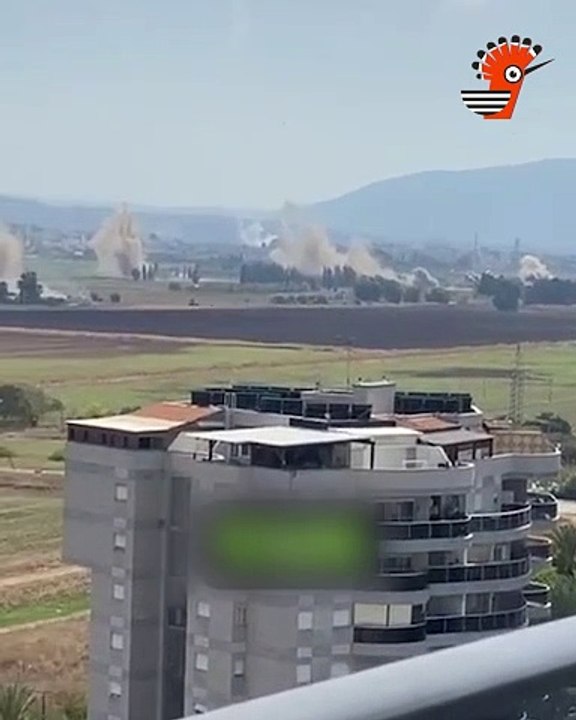 Title- Hezbollah Missiles Landing in Haifa