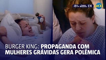Mulheres comem hambúrguer após darem à luz em anúncio de fast food