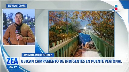 Ubican campamento de personas en situación de calle en un puente peatonal en la CDMX