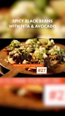 Spicy black beans with feta & avocado #shorts