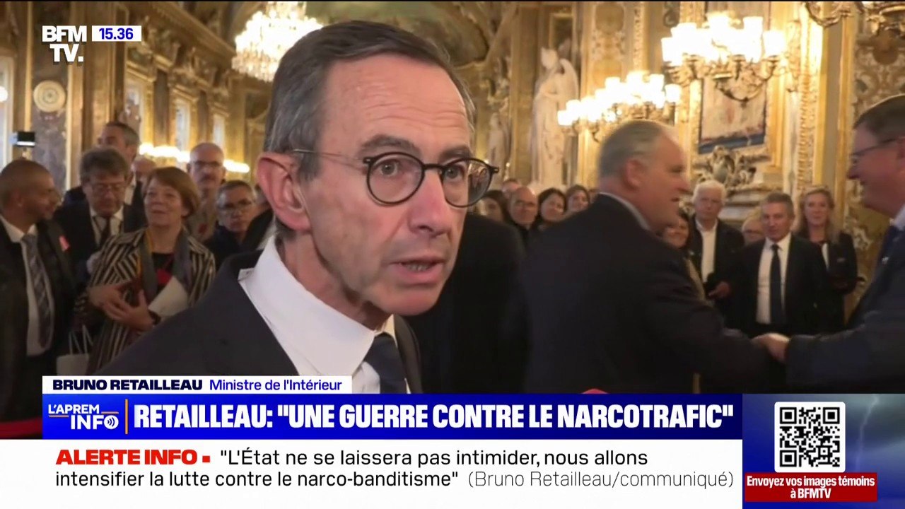 Voitures de police incendiées à Cavaillon: "C'est une guerre contre le narcotrafic qu'il va falloir mener dans le temps", déclare Bruno Retailleau