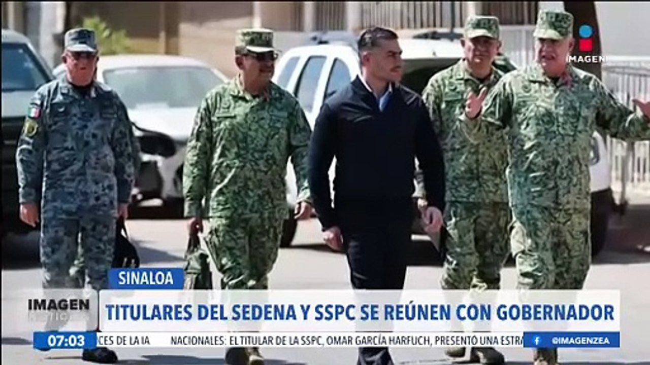 Omar García Harfuch y Ricardo Trevilla se reúnen con el gobernador de Sinaloa