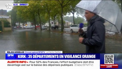 Dépression Kirk: un mois de pluie tombé en 24 heures à La Flèche (Sarthe)