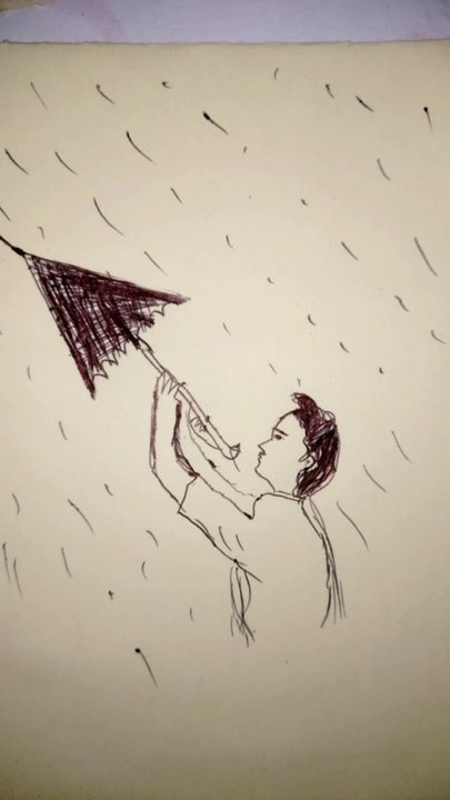 Rainy season drawing easy