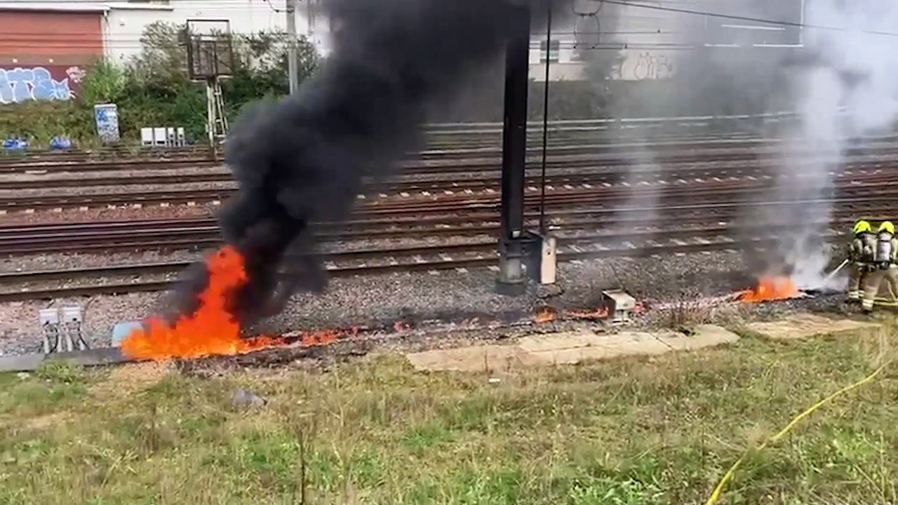 Lineside fire on East Coast Main Line causing busy trains