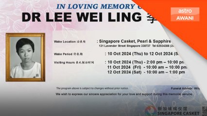 Majlis penghormatan akhir Dr Lee Wei Ling berlangsung pada Khamis