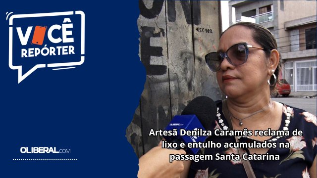 Artesã Denilza Caramês reclama de lixo e entulho acumulados na passagem Santa Catarina 
