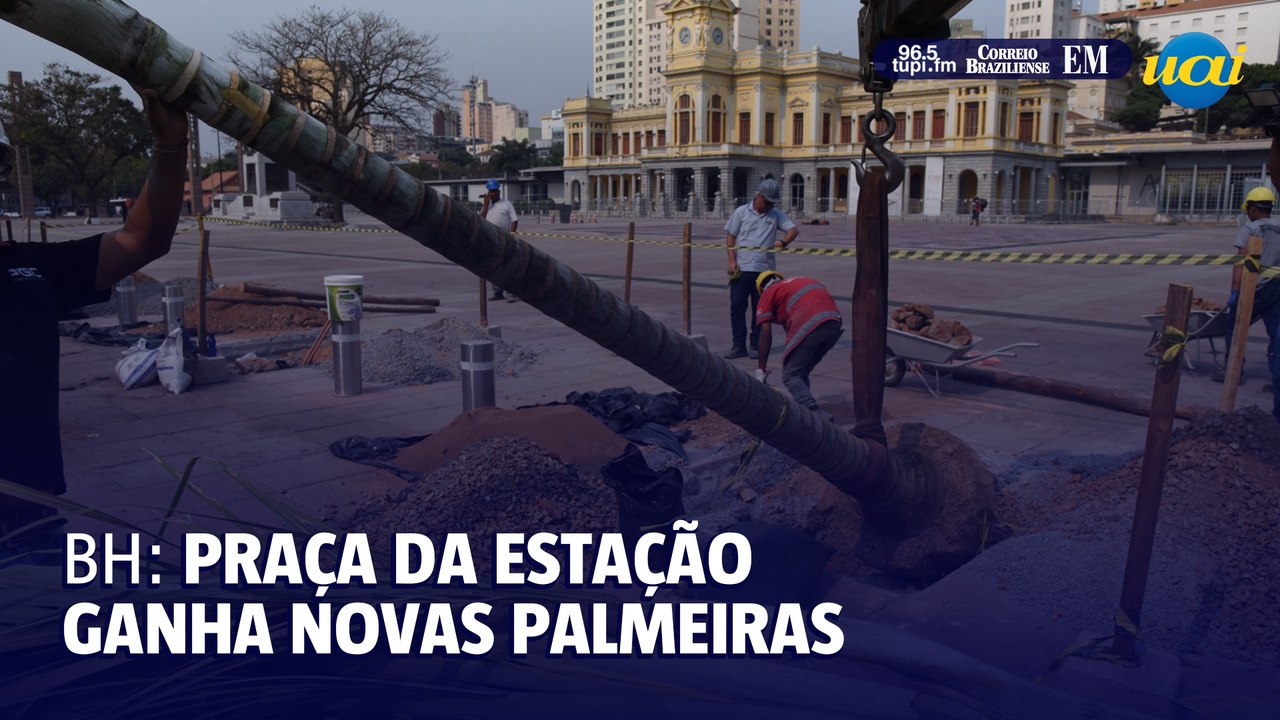 Praça da Estação em Belo Horizonte ganha novas palmeiras