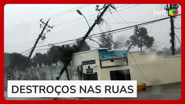 Tempestade antecede chegada do furacão Milton com fortes ventos e destroços