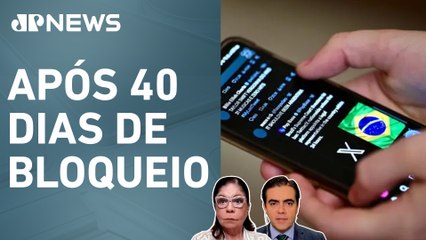 Rede social X finalmente volta a funcionar no Brasil; Dora Kramer e Vilela avaliam