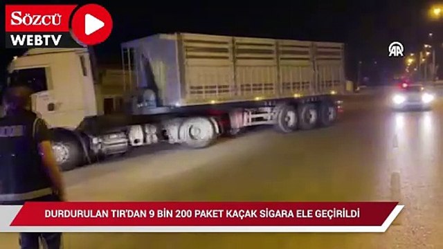 Durdurulan tırda 9 bin 200 paket kaçak sigara ele geçirildi