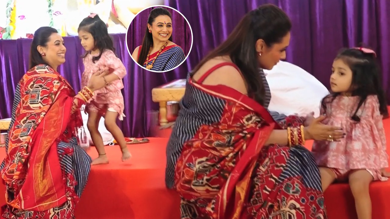 Sweet Moment! Rani Mukerji With Kids At North Bombay Sarbojanin Durga Puja