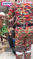 Seorang pelajar lelaki berdepan detik cemas apabila kaki kanannya tersepit di antara besi penutup longkang di sekolahnya