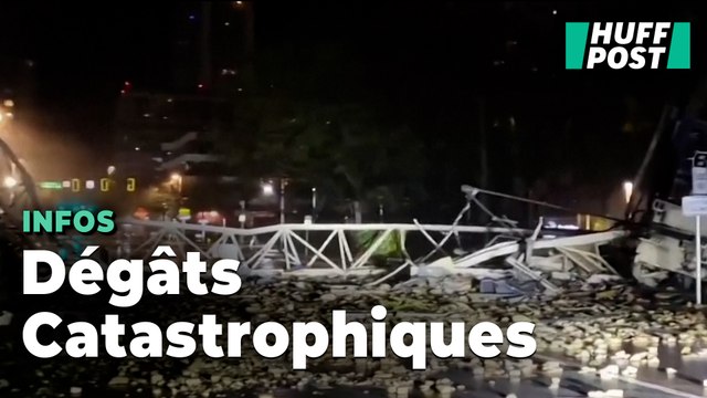 La chute spectaculaire de cette grue en Floride pendant Milton