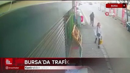 Bursa'da kontrolden çıkan otomobil, 5 araca çarptı