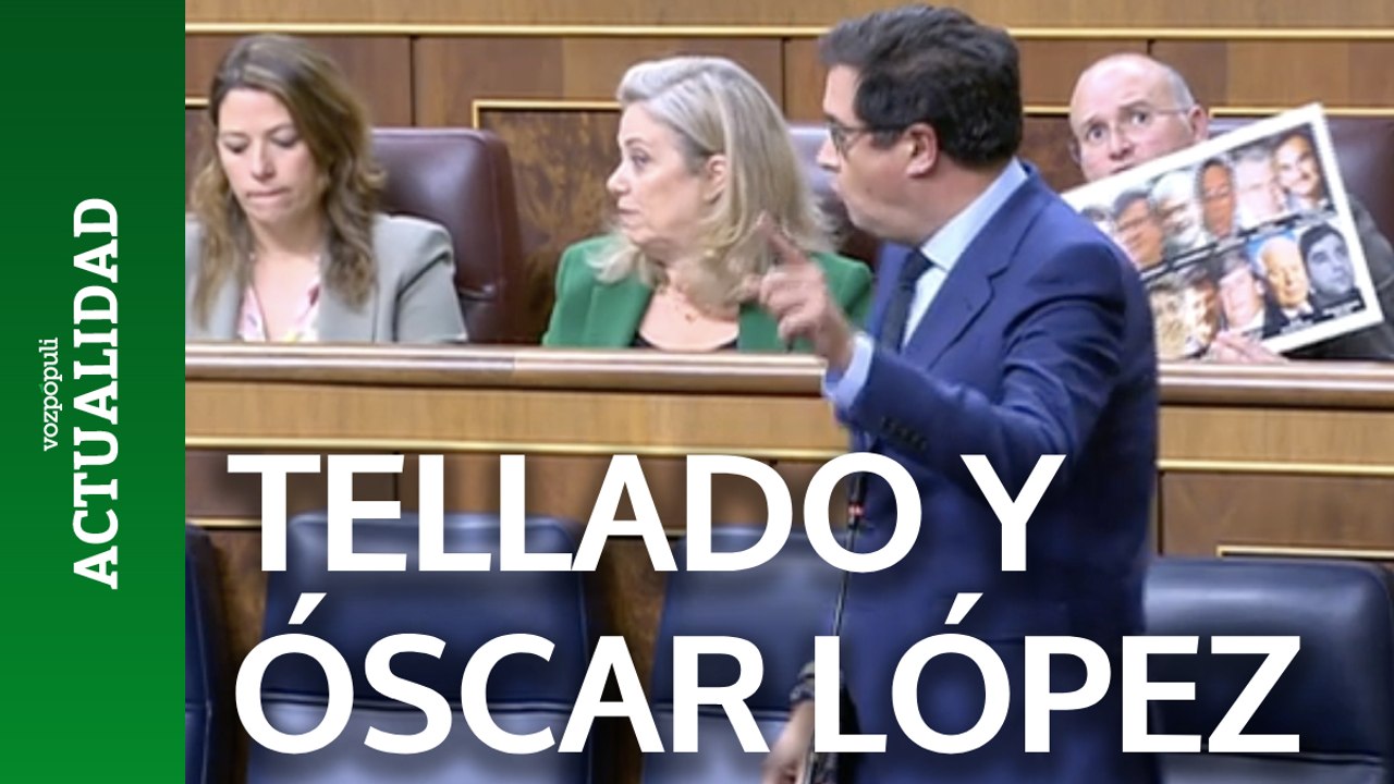 El gesto de Tellado tras Óscar López durante su intervención
