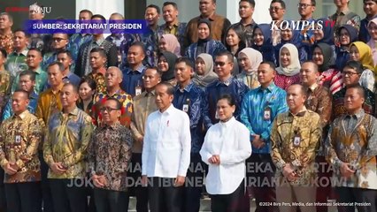 Jokowi dan Iriana Pamitan dan Foto Bareng dengan Para Pegawai Istana