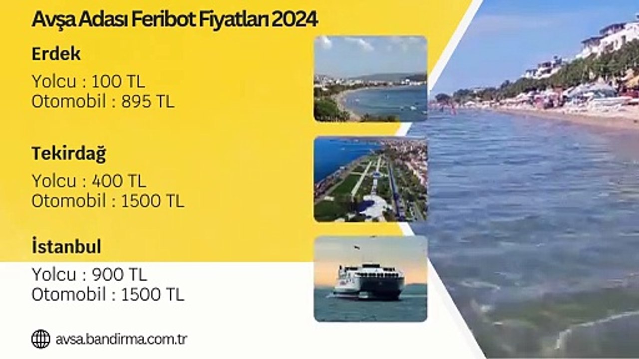 Avşa Adası Feribot Fiyatları 2024-25