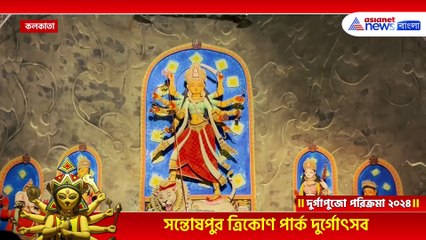 গোটা সংবিধানের 'অন্দরমহল' দেখে আসুন সন্তোষপুর ত্রিকোণ পার্কের পুজো