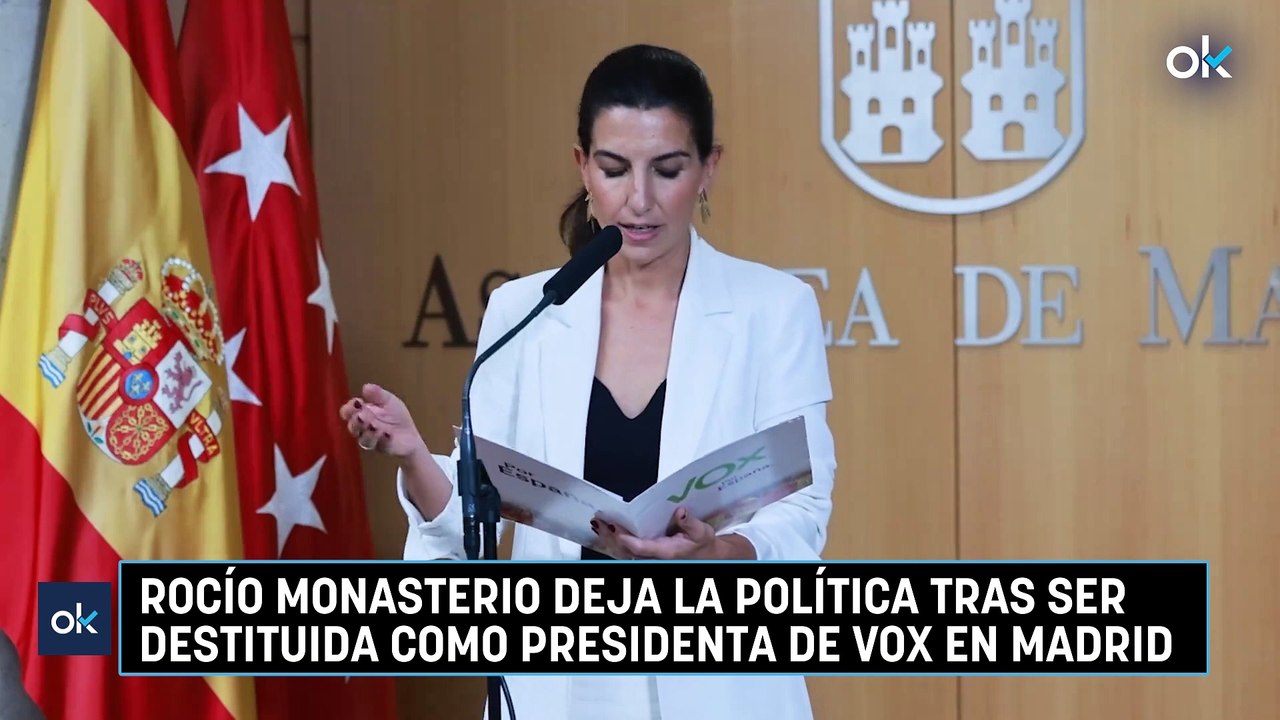 Rocío Monasterio deja la política tras ser destituida como presidenta de Vox en Madrid