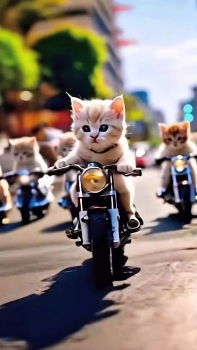 Cat_bike race_Animation_Cartoons_Funny_entertainment