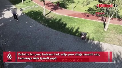 Hatası fark edip kameraya bakıp özür diledi! 14 bin 407 lira cezadan kurtuldu