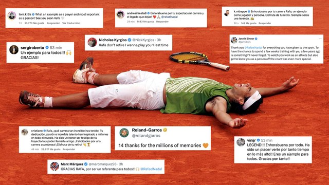 El emotivo adiós de Rafa Nadal al tenis