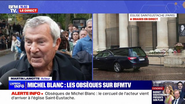 Obsèques de Michel Blanc: On a perdu un grand ami et un grand comédien affirme Martin Lamotte