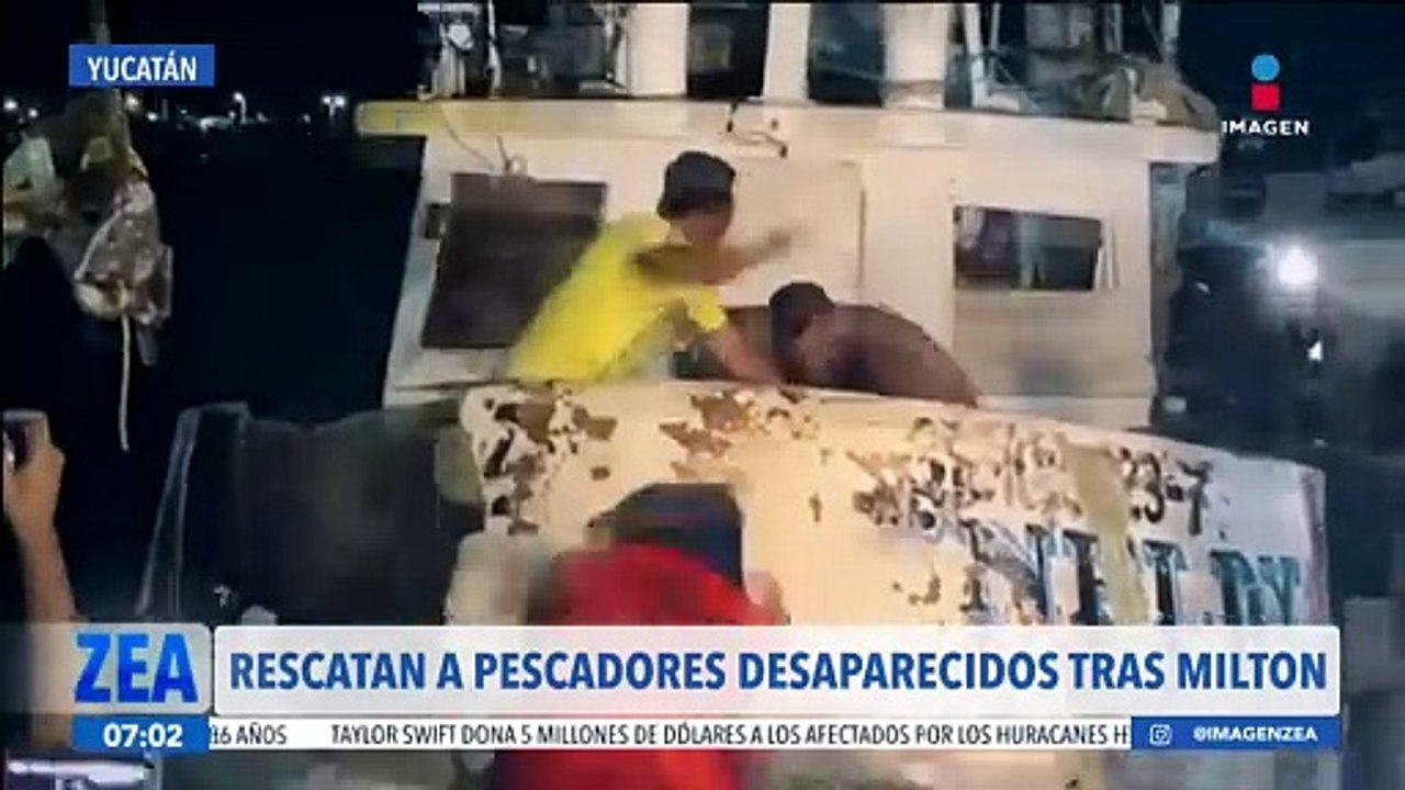 Rescatan a pescadores desaparecidos tras el paso del huracán Milton