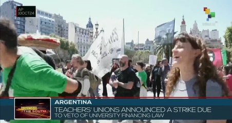 Argentina's university unions call strike against government veto