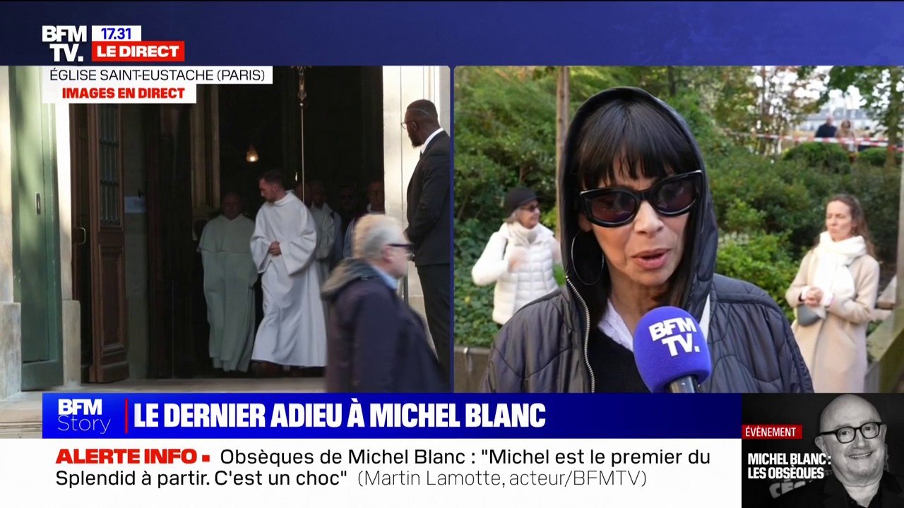 Obsèques de Michel Blanc: "Il était affectueux, fidèle, brillant, sensible", raconte l'actrice Mathilda May à la sortie de la cérémonie