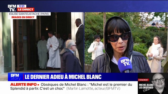 Obsèques de Michel Blanc: Il était affectueux, fidèle, brillant, sensible , raconte l'actrice Mathilda May à la sortie de la cérémonie