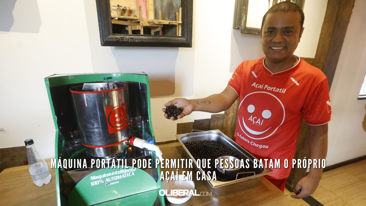 Máquina portátil pode permitir que pessoas batam o próprio açaí em casa