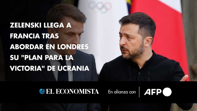 Zelenski llega a Francia tras abordar en Londres su plan para la victoria de Ucrania