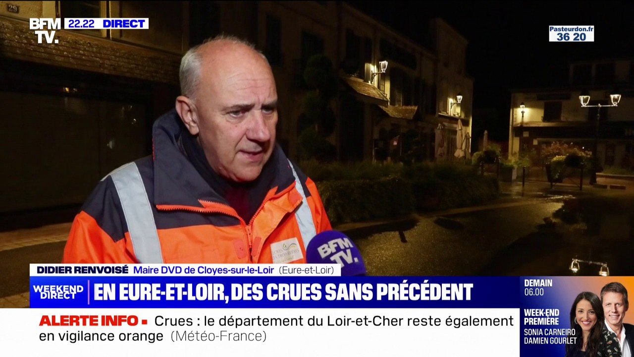 Didier Renvoisé (maire de Cloyes-sur-le-Loir): "Nous aurons dépassé la crue centenaire qui datait de 1995"