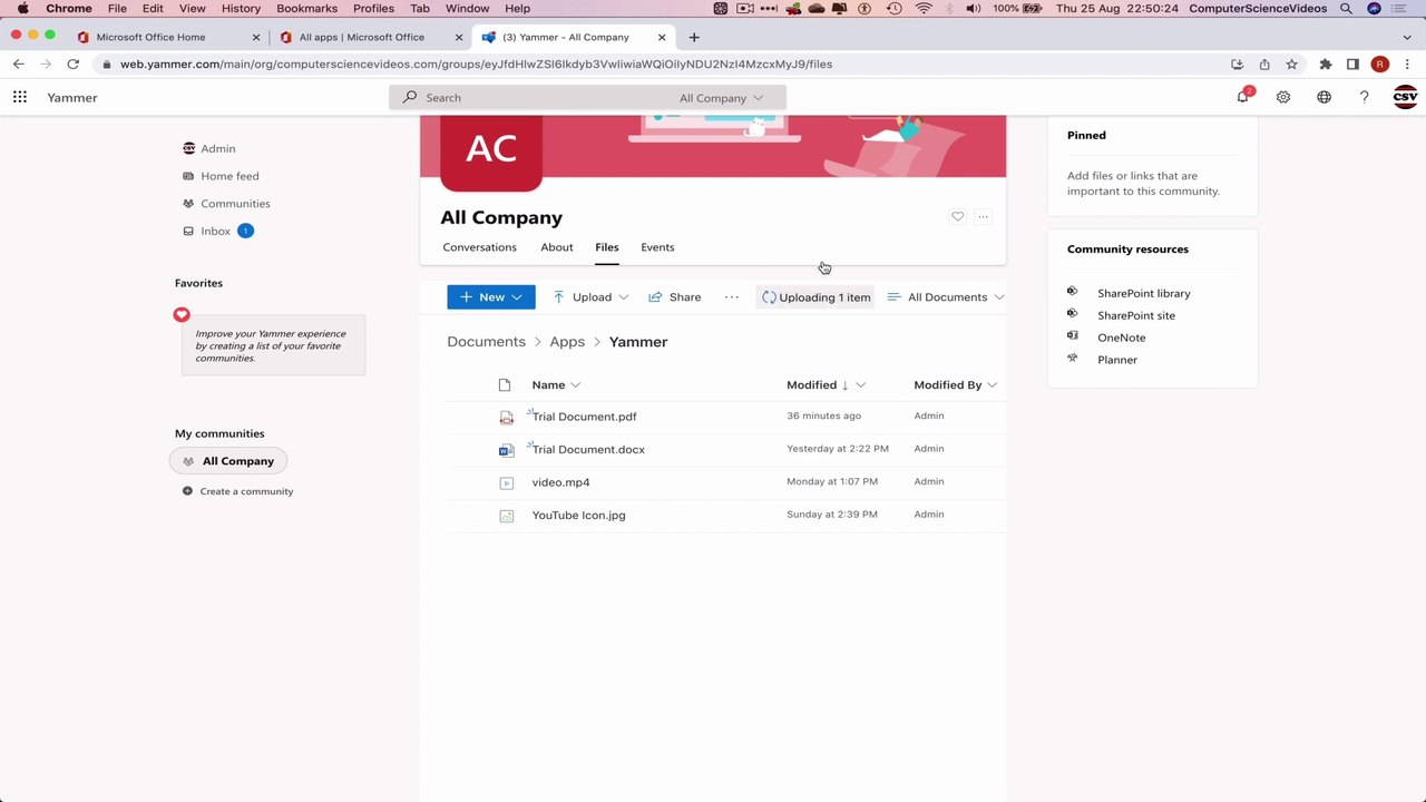 How to USE Microsoft Yammer for Office 365 On a Mac - Tutorial 10 - Upload A Presentation - New