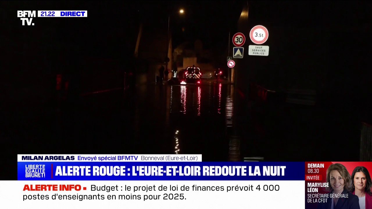 Crues en Eure-et-Loir: des habitants de Bonneval piégés par les eaux évacués par les pompiers