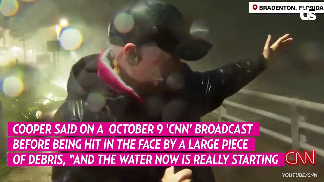 Anderson Cooper Hit by Flying Piece of Debris During Hurricane Coverage