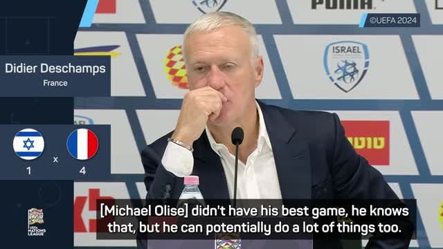 Olise will learn from poor game against Israel - Deschamps