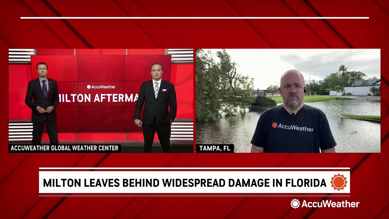 Extensive flood damage in Tampa area following Hurricane Milton